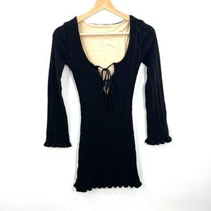 Tiger Mist FLORENCE pointelle knit crochet sexy LBD whimsigoth fairy dress S